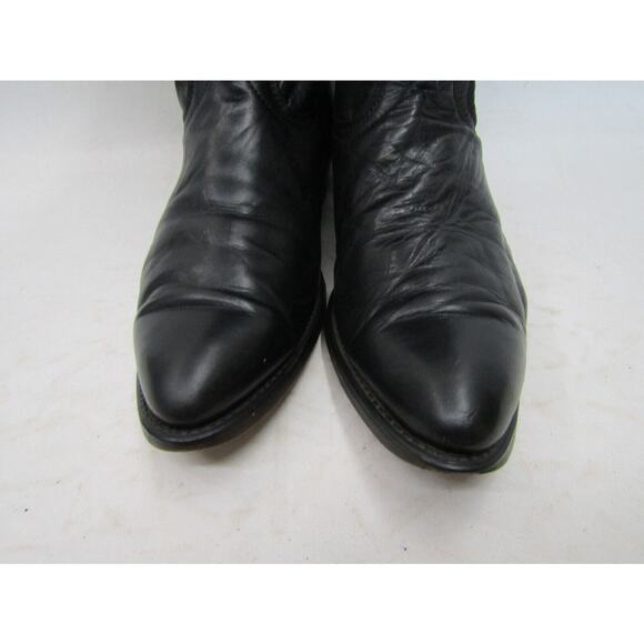 Mens Size 9.5 D Black Leather Cowboy Western Boots main image 4